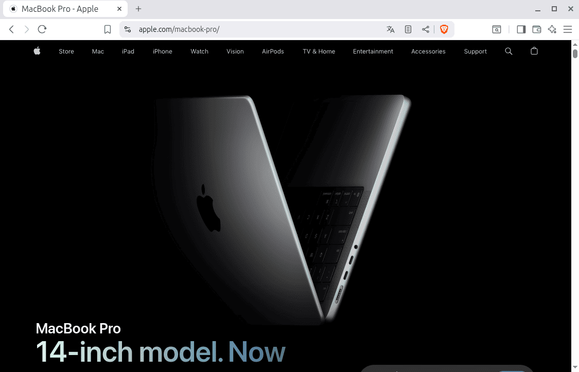Пример удачного хедера с сайта Apple